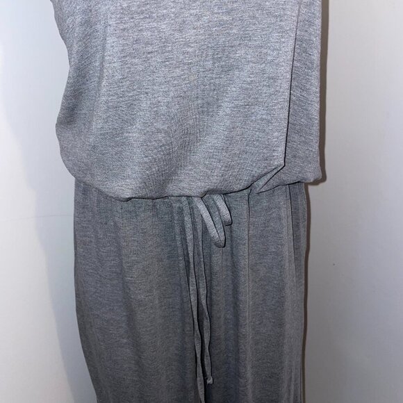 GAP jumpsuit sleeveless wide leg drawstring waist viscose gray medium - Picture 4 of 8